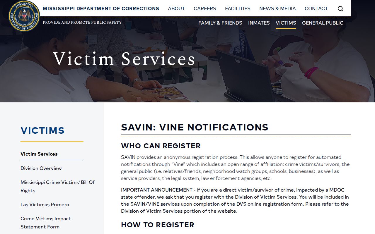 Mississippi SAVIN release notification coverage for Marion County